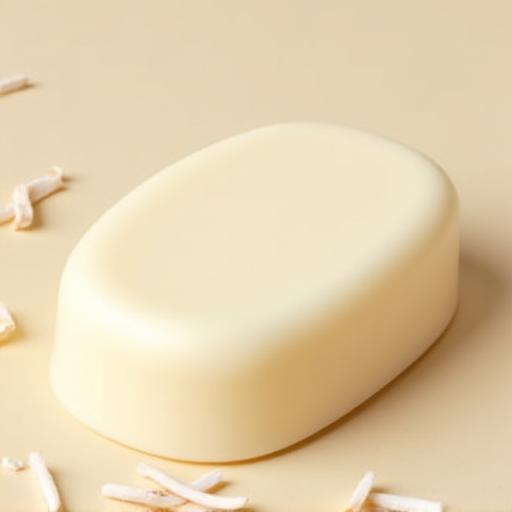 Barra de condicionador sólido com aroma a coco.